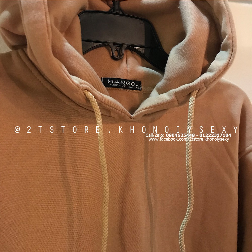 [Mã 12FASHIONSALE1 giảm 10K đơn 50K] ÁO NỈ BÔNG CÓ NÓN HOODIE TRƠN TÚI TRƯỚC UNISEX (KEM TAN) | BigBuy360 - bigbuy360.vn