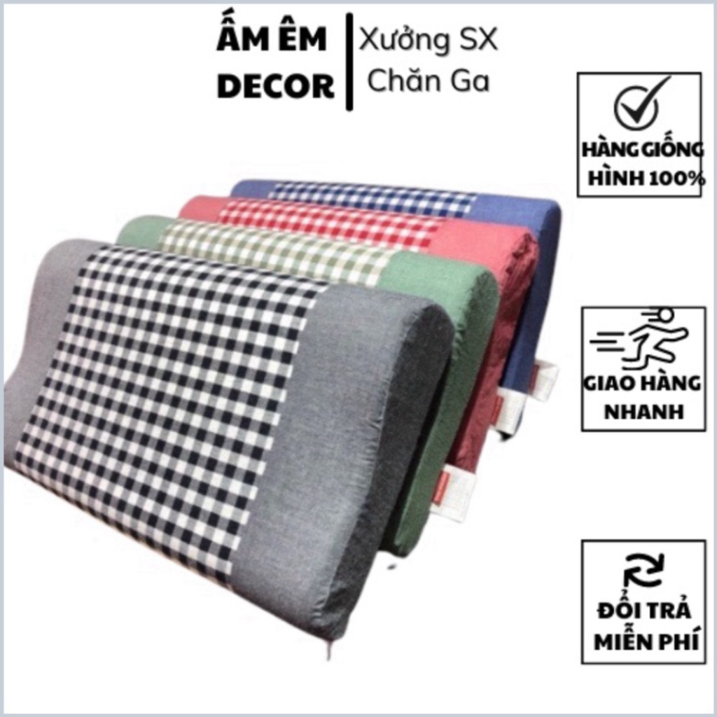 Gối cao su non người lớn (Nhiều Màu Được Chọn) - Kích Thước 30cm x 50cm x 9cm Gối chống ngáy ngủ - Gối cao su