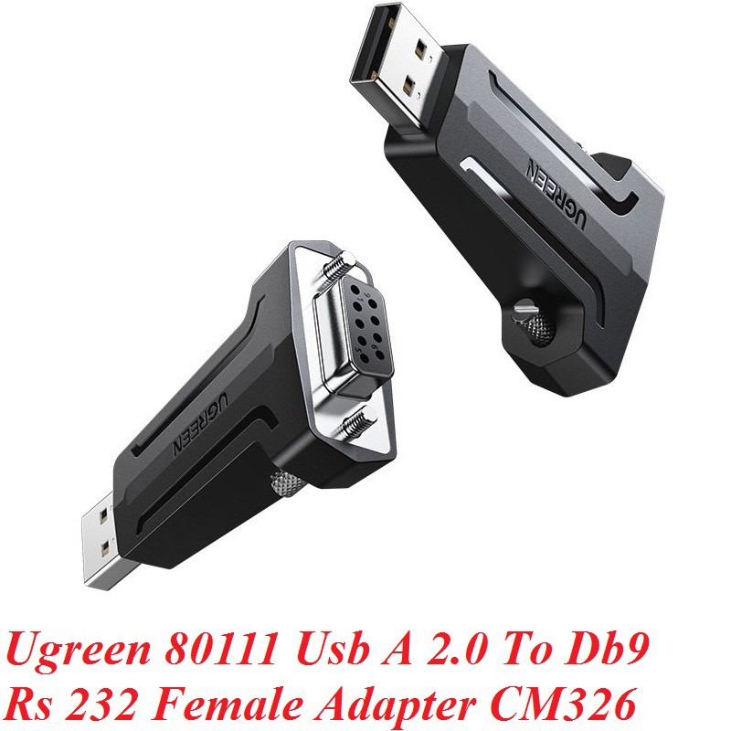 Ugreen 80111 màu đen đầu chuyển usb ra cổng com 9 pin Db9 Rs232 chân cái CM326