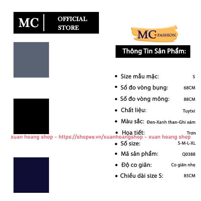 Quần Tây Nữ Công Sở Lưng Cao Kiểu Âu Baggy Mc Fashion, Đen, Xanh Tím Than, Ghi Xám, Size Đủ, Chất Vải Đẹp, Q0388