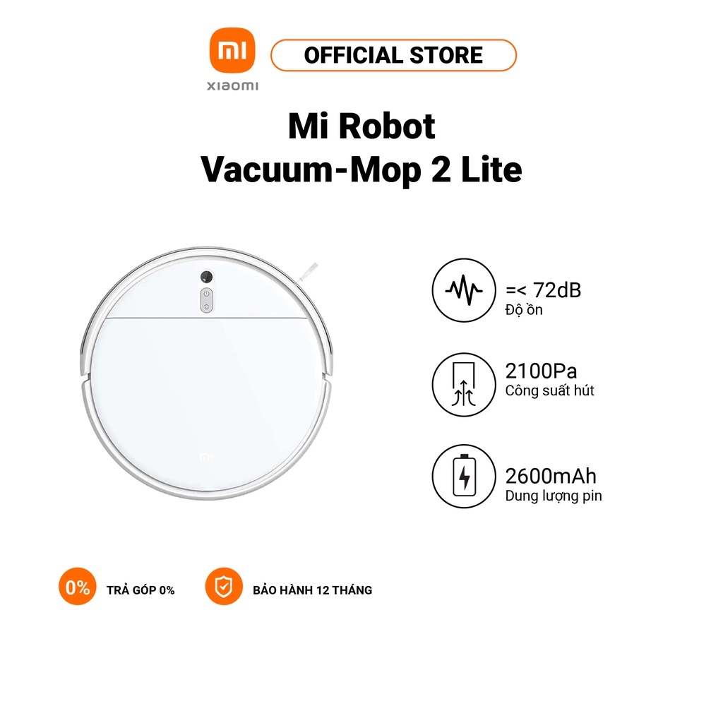 [Mã ELHA10 giảm 6% đơn 5TR] Robot hút bụi lau nhà Xiaomi Vacuum Mop 2 Lite