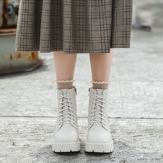 Platform Combat boots - Boots da bò nữ (genuine leather)
