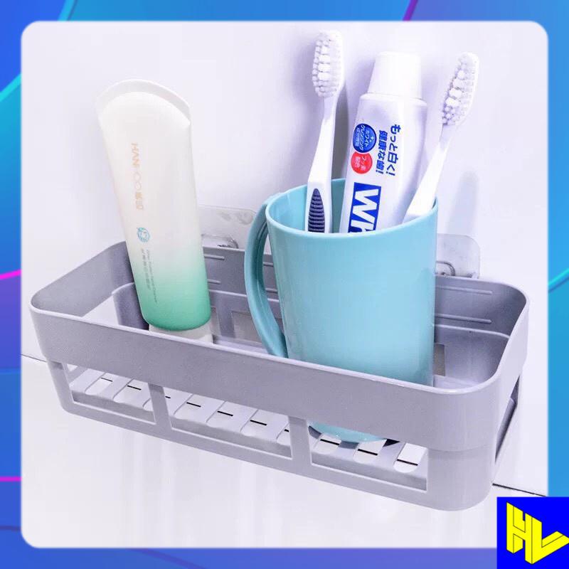 Kệ Nhựa Chữ Nhật Đựng Đồ Nhà Tắm Tiện Dụng-Lắp Đặt Dễ Dàng, Không Cần Khoan Tường