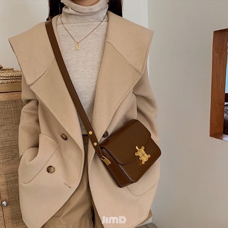 Túi xách da cao cấp khoá kim loại không bay màu - Mina