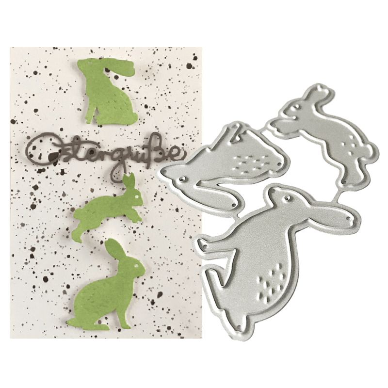 Khuôn Cắt Giấy Làm Từ Kim Loại Hình Thỏ Trang Trí Scrapbook