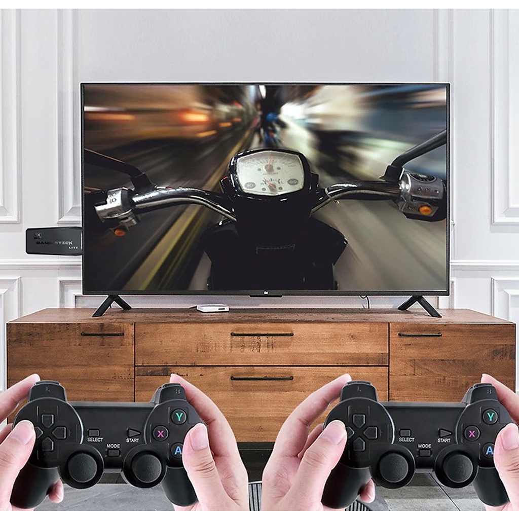 Máy chơi Game Stick 4K TẶNG THẺ 10.000 trò chơi, tay cầm không dây, VÉ TRỞ VỀ TUỔI THƠ