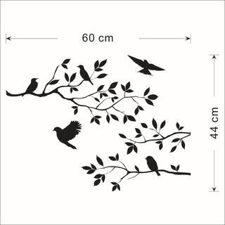 Decal dán tường hình cây và chim và cây