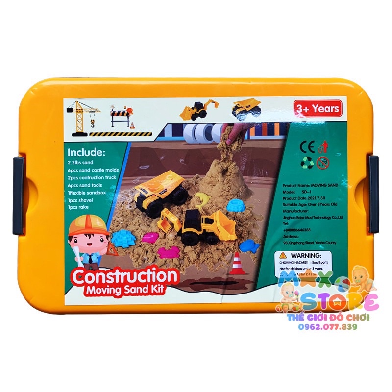 Bộ Vali Đồ Chơi Cát Động Lực Kèm Khuôn Và Xe Công Trình Cực Xịn Cho Bé