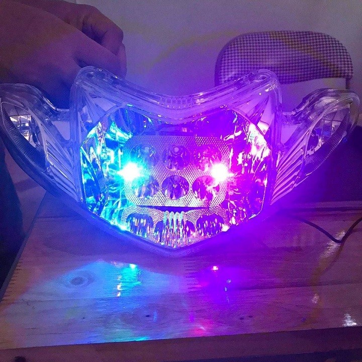 Đèn pha xe máy | Choá đèn pha Led 6 bóng cho xe sirius