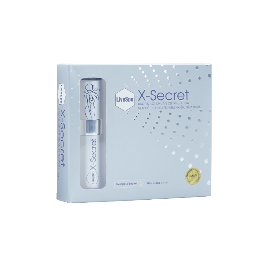 LiveSpo XSECRET dạng xịt - Hỗ trợ khử mùi và cân bằng PH vùng kín (4 ống x 20ml)