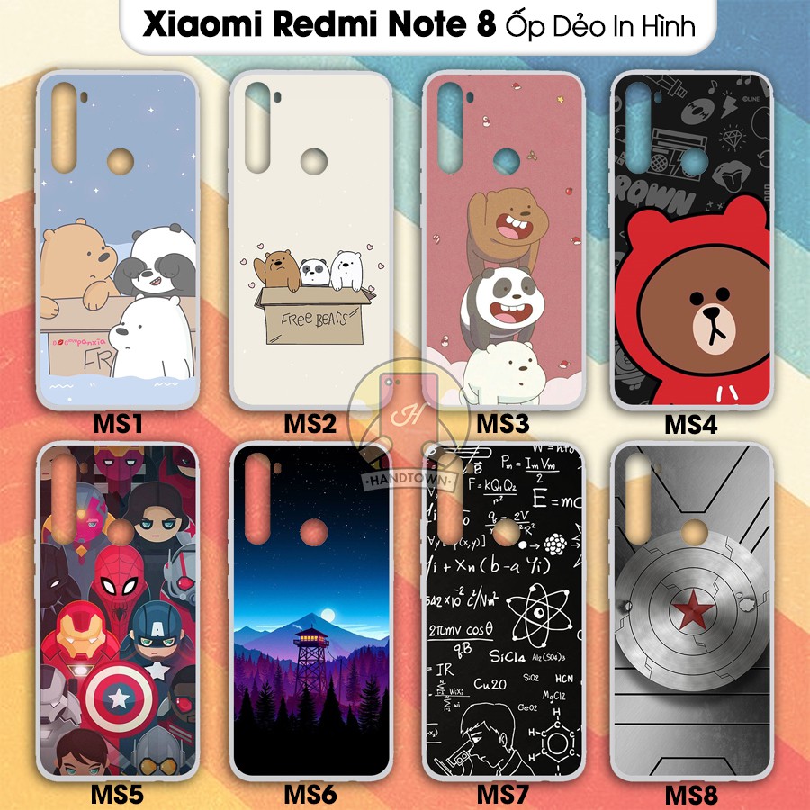 Ốp lưng Xiaomi Redmi Note 8 dẻo trong in hình