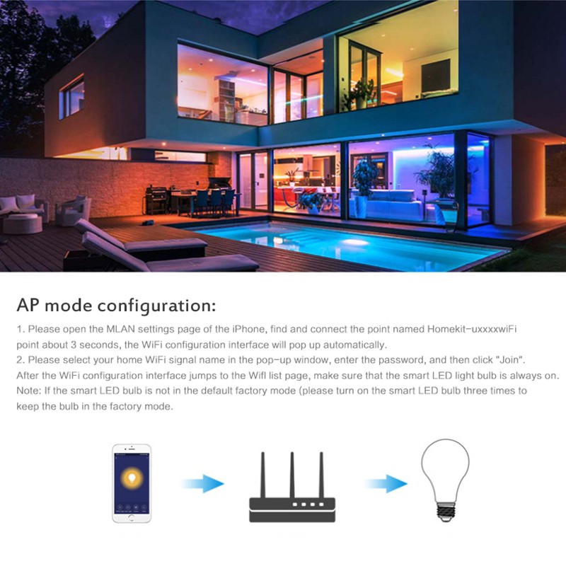 【COD】 WiFi Smart Bulb 2700-6500K 8W RGB Dimmer Color-Adjustable Bulb Light For Apple HomeKit APP Monitoring 【Beeu】