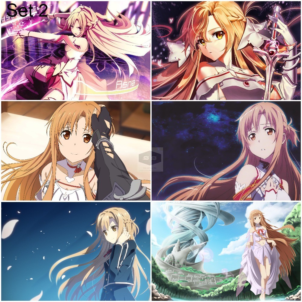 Bộ 6 Áp phích - Poster Anime Sword Art Online - Đao Kiếm Thần Vực (bóc dán) - A3,A4,A5