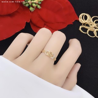 NHẪN KIM TIỀN BẠC XI VÀNG DÁNG MỚI-NHẪN BẠC XI VÀNG