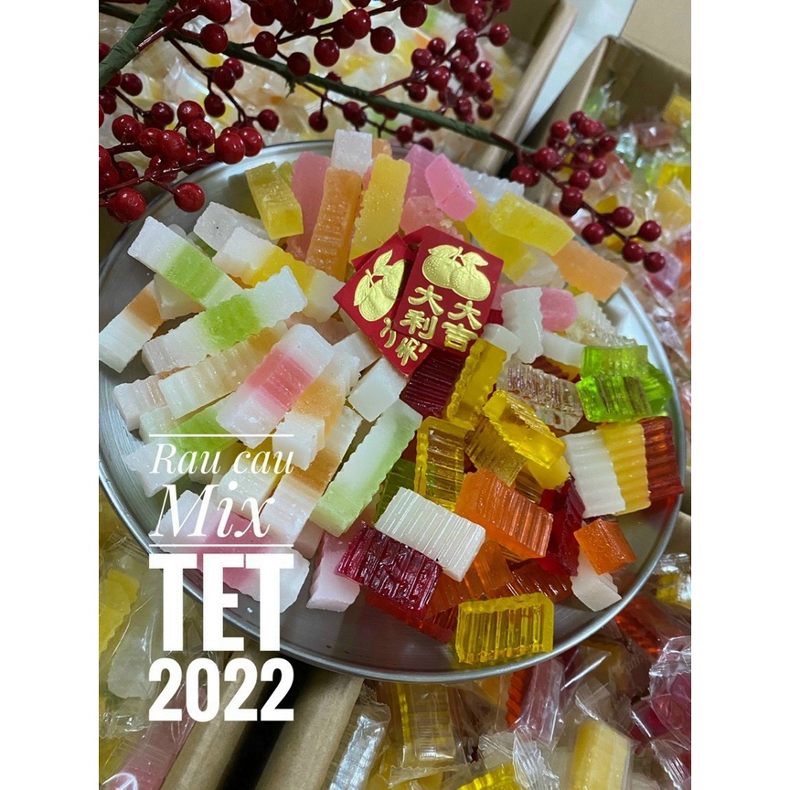 Mứt rau câu trái cây GIÒN - loại mới ngon lạ miệng - 500g - kẹo mứt rau câu siêu ngon