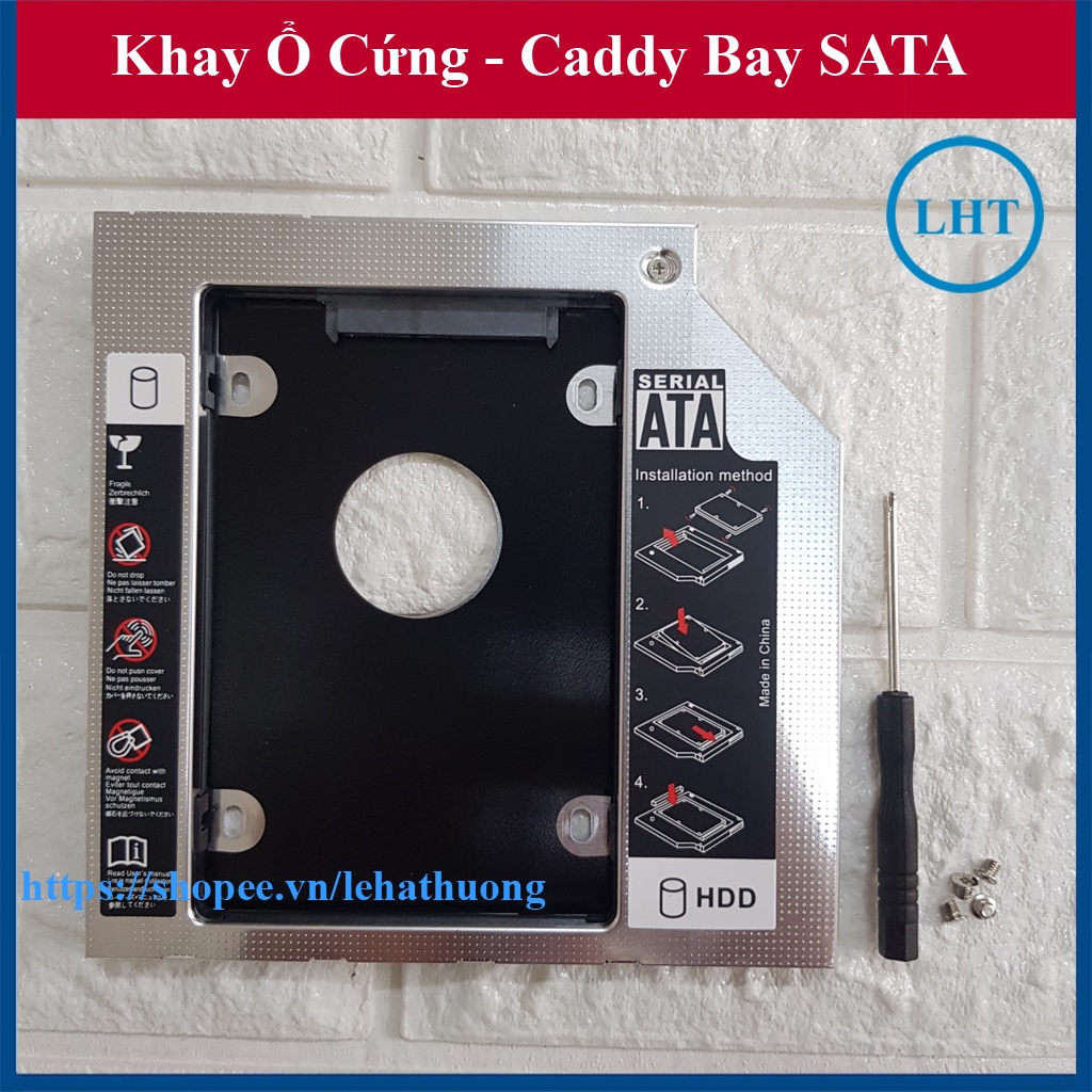 [RẺ VÔ ĐỊCH] Caddy Bay HDD SSD SATA 3 9.5mm/12.7mm - Khay Ổ Cứng Thứ 2 cho Laptop (CHẤT LIỆU FULL NHÔM)