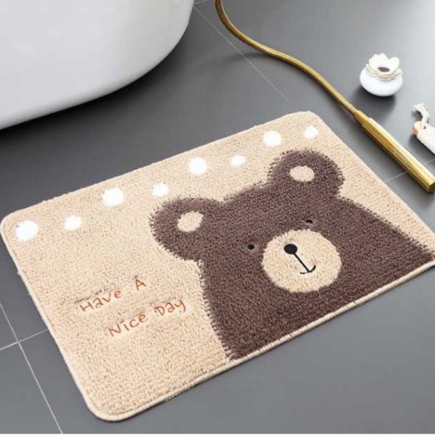 PVN39382 - Thảm lau chân 3D hình thú, thảm chùi chân lông cừu siêu xinh thấm hút nước tốt,mặt sau chống trơn trượt #tham