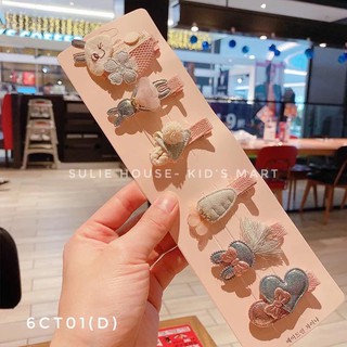 Set 6 kẹp tóc style Hàn Quốc cho bé