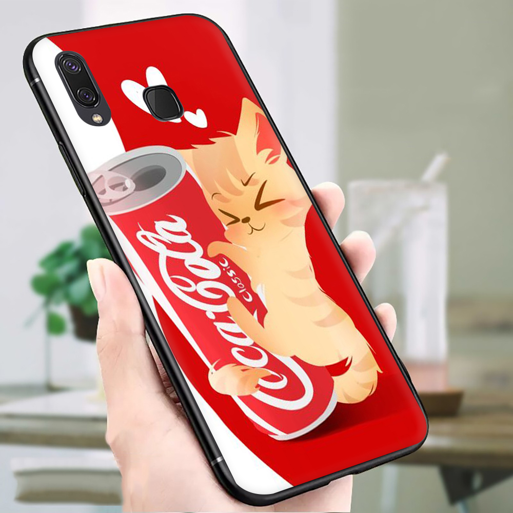 Ốp Điện Thoại Tpu Mềm Chống Rơi Họa Tiết Coca Cola Icon Cho Samsung A01 Eu A02s A6 2018 A7 2018 A8 2018