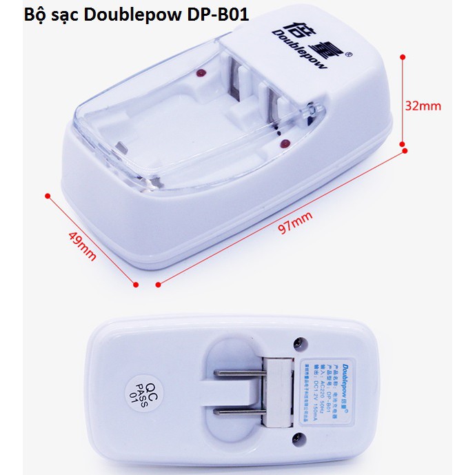 Combo sạc Doublepow DP-B01 và 2pin Doublepow AA 800mAh