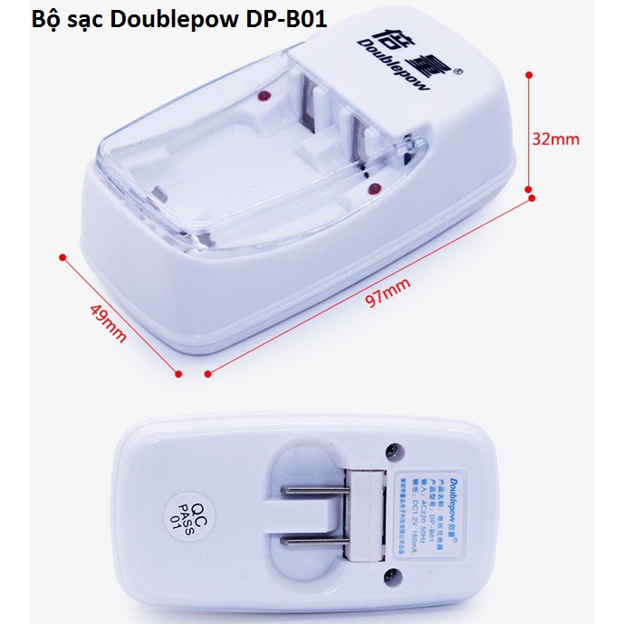 Sạc Pin Doublepow DP-B01 Dùng Sạc 2 Viên Pin 2A Hoặc 3A (Tùy chọn pin)