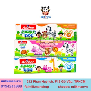 Kem đánh răng cho bé ANCHOR JUNGLE KIDS vị Cam 50g - Tặng bàn chải