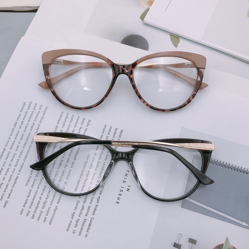 Mắt Kính TR90 Gọng Kim Loại Chống Ánh Sáng Xanh Thời Trang Phương Tây Cho Nữ