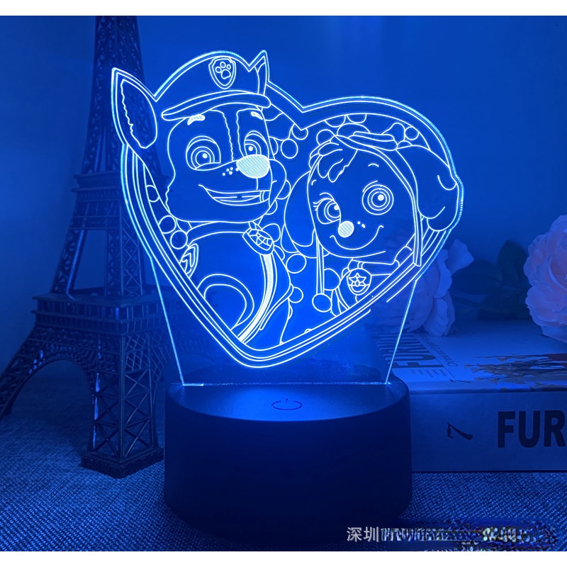 Paw patrol Đèn Ngủ Để Bàn 7 Màu gradient usb  Điều Khiển Từ Xa) Trang Trí Phòng Ngủ Cho Trẻ Em