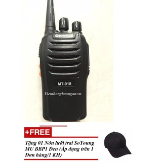 Bộ 2 Máy bộ đàm Motorola MT-918+ Tặng Nón lưỡi trai SoYoung MU BBP1 Đen (Áp dụng trên 1 Đơn hàng/KH)