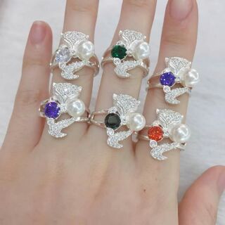 🌟 🌟 🌟 Set Hồ ly ôm ngọc trai bạc chuẩn