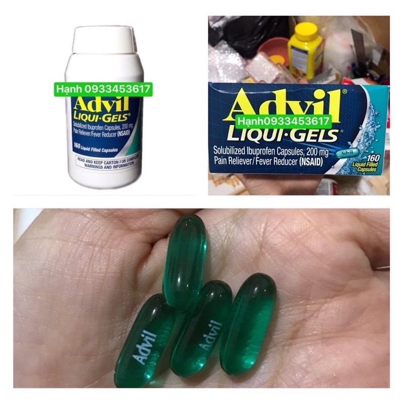 (hàng Mỹ) hộp advill liqui gel 160 viên