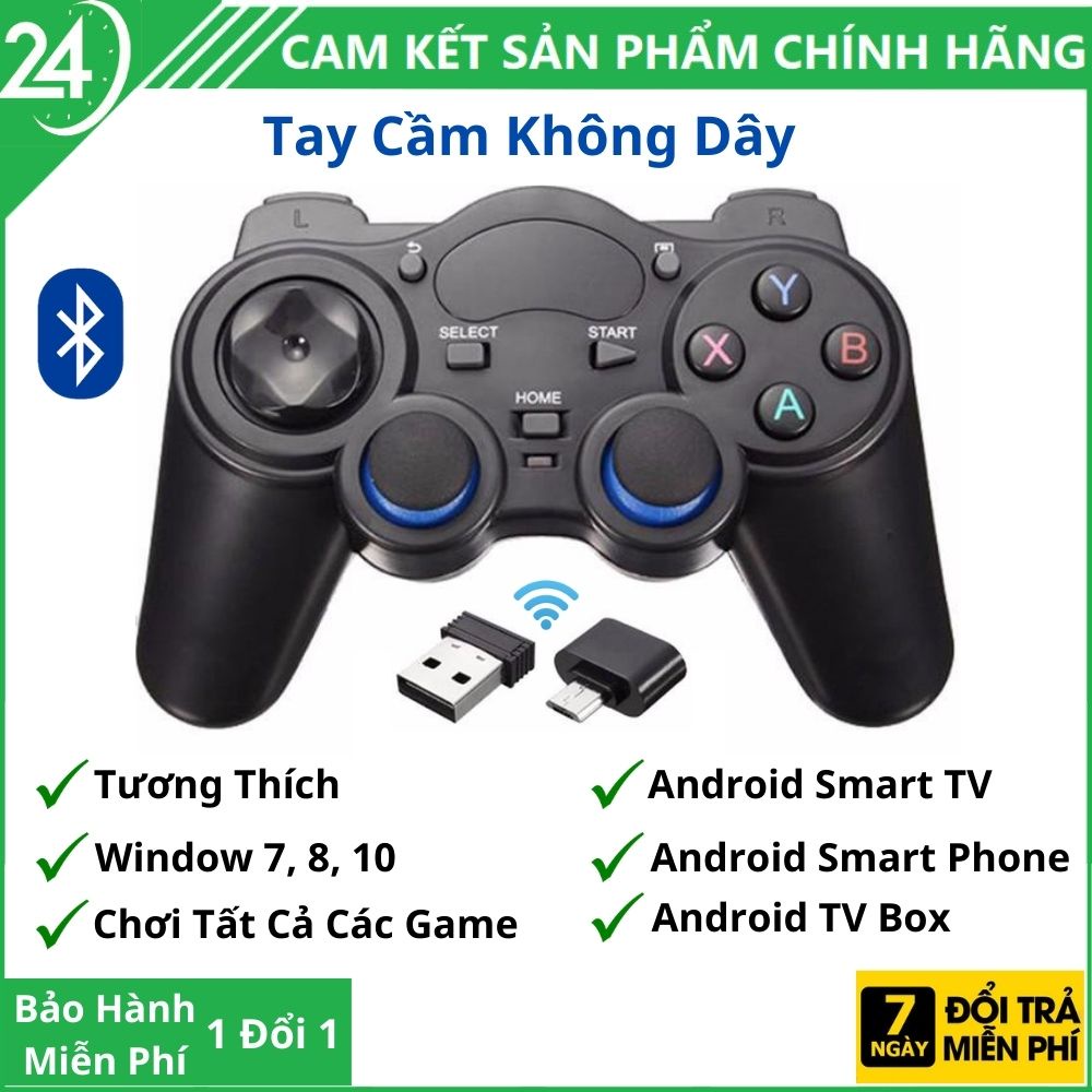 Tay cầm chơi game không dây Bluetooth 2.4G - Tay cầm chơi game PC / Laptop / Điện Thoại / TV Android / TV Box | BigBuy360 - bigbuy360.vn