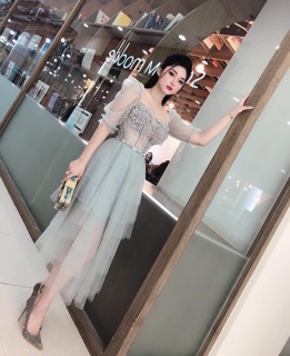 ĐẦM XÒE TAY PHỒNG ĐÍNH HOA 3D