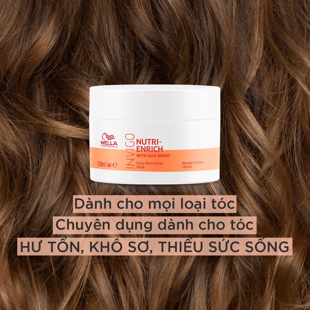 Dầu Hấp Wella Invigo Tăng Cường Dưỡng Chất, Phục Hồi Tóc Khô Xơ Nutri Enrich Mask