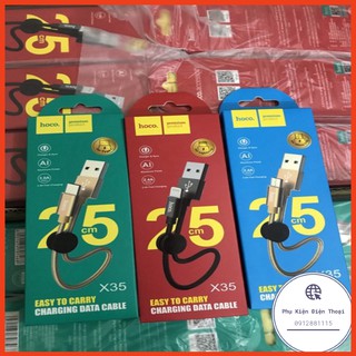 🍀 💥  Cáp sạc Lightning / Android / Type C dài 25cm Hoco X35 💥 Dây ngắn Iphone dùng cho sạc dự phòng ⚡Phụ Kiện Điện Th