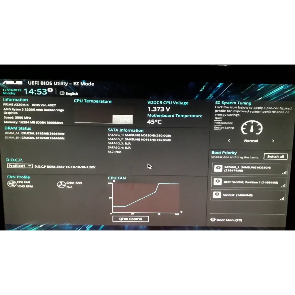 Bo mạch chủ Asus Prime A320M-K 2-DIMM*DDR4-​3200(OC) Socket AM4 (m-ATX)