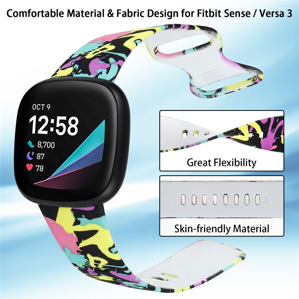 Dây đeo thay thế chất liệu silicon nhiều màu cho Fitbit Versa 3 / Fitbit Sense