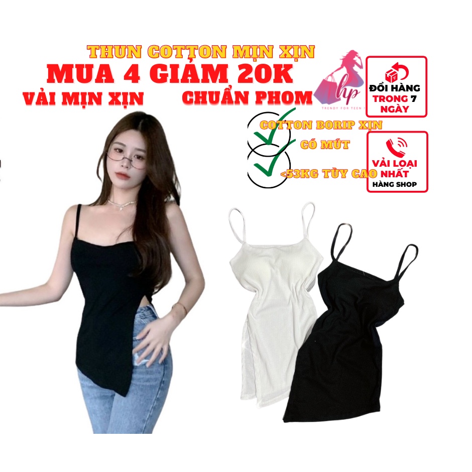 áo 2 dây nữ kiểu ôm body tà xéo hở lưng có mút ngực kiểu hàn quốc thời trang 2021 | BigBuy360 - bigbuy360.vn