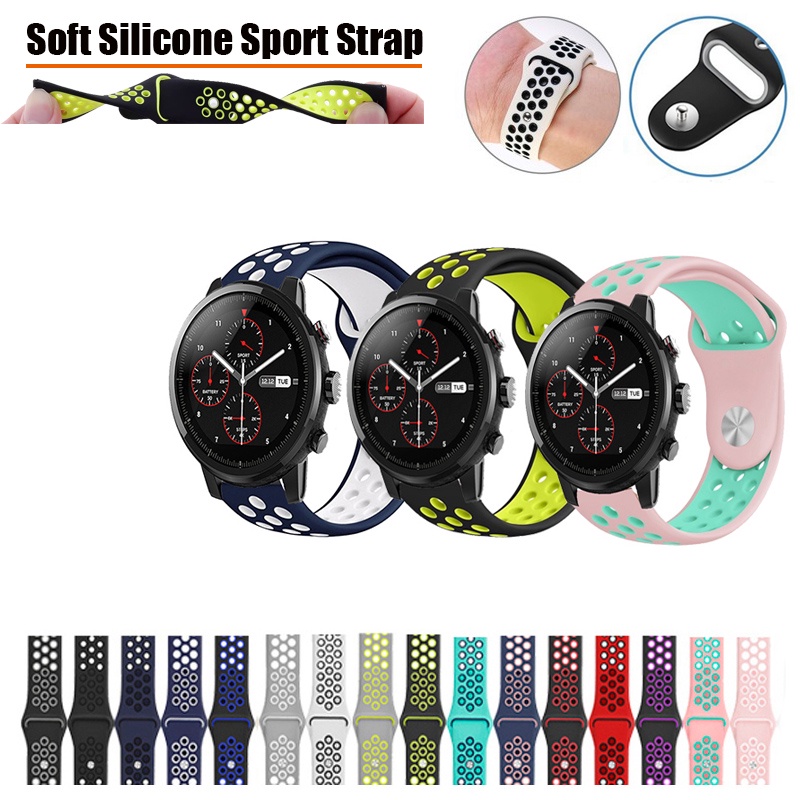 Dây Đeo Silicon Mềm Cho Đồng Hồ Thông Minh Huami Amazfit Pace Stratos 2 2S 3 / GTR 47mm / GTR2