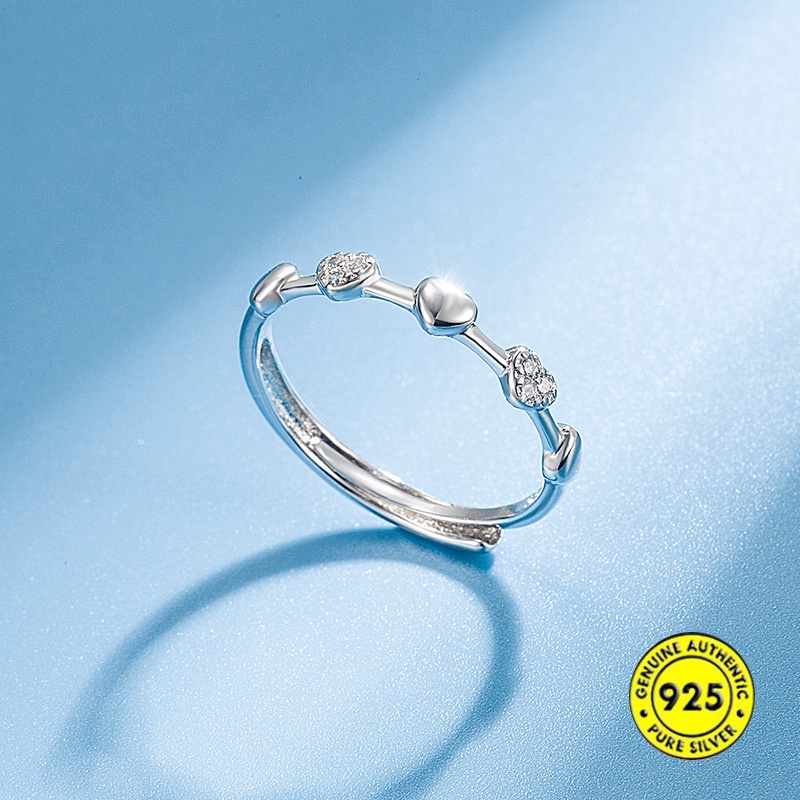 Nhẫn Mạ Bạc 925 Hình Bướm Đính Đá Zircon Xinh Xắn Cho Nữ