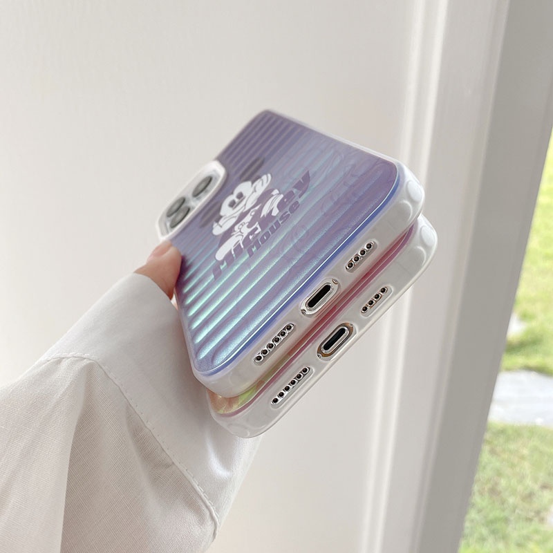 DISNEY Ốp Điện Thoại Hình Chuột Mickey Minnie Vân Vali iphone 13 Pro Max i13 13pro 11ProMax i11 X XR Xs Max 12Pro 12 Pro Max