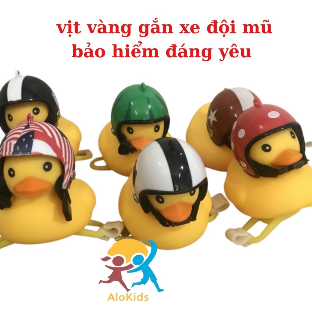 Vịt Đội Mũ Bảo Hiểm Gắn Xe, Gắn Tay Lái- Đồ Chơi Vịt Dễ Thương Shop alokids