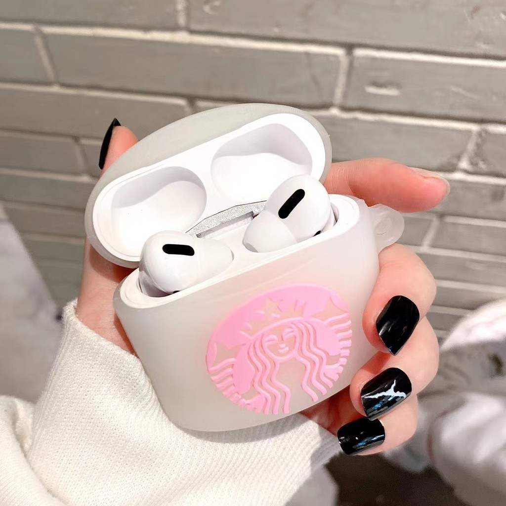 Vỏ bảo vệ hộp đựng tai nghe airpods bằng silicon hình chai starbucks đổi màu sáng tạo