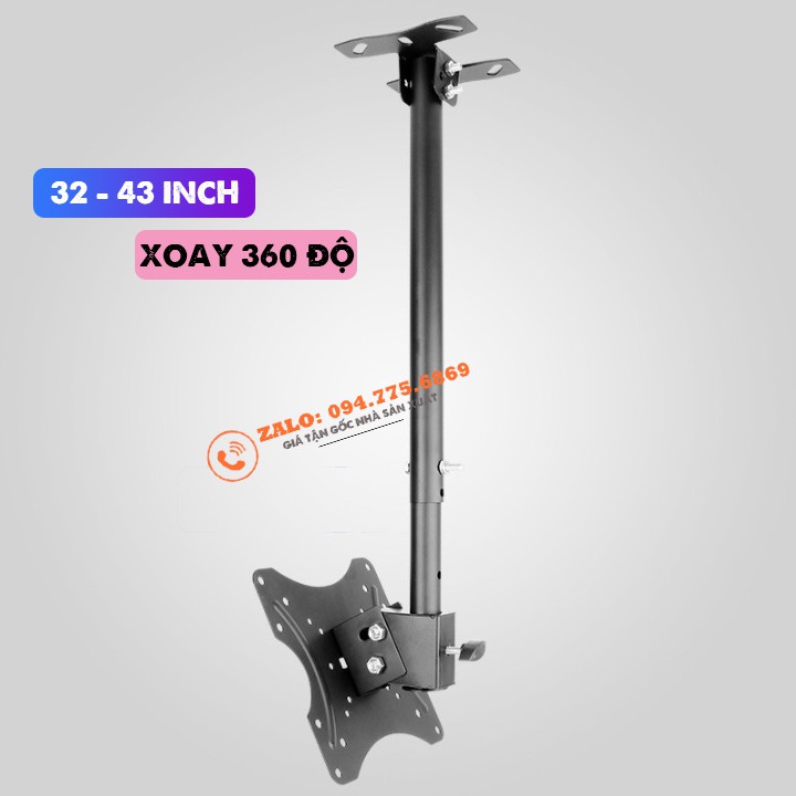 [Xoay 360 Độ] Giá Treo Tivi Thả Trần 32 - 43 Inch / Giá Treo Tivi Ngược Trần Nhà - Model: DJ01