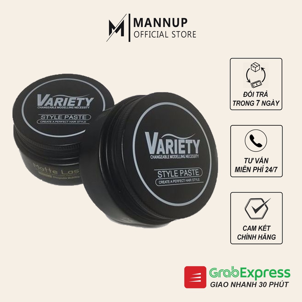 [Chính Hãng] Sáp Vuốt Tóc Tạo Kiểu Nam VARIETY MATTE LASTING 100ml - Giữ Nếp Lâu, Hương Thơm Nhẹ Nhàng, Dễ Chịu