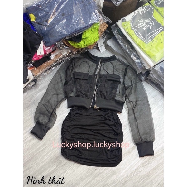 Áo khoác nữ voan kiếng xuyên thấu siêu xinh, hàng như hình