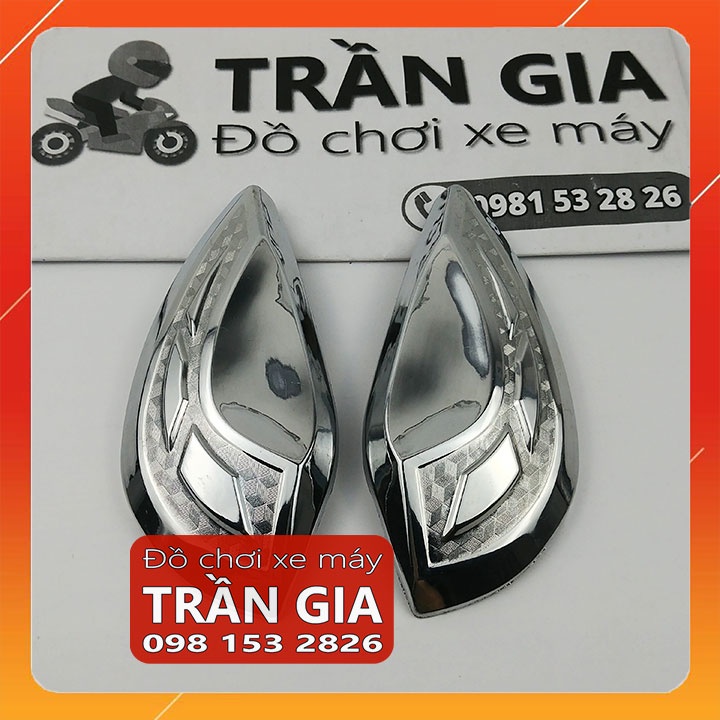 Ốp gác chân sau nhỏ xe Sh Mode năm 2020-2021-2022 Sh Mo nữ xi inox carbon cacbon - phụ kiện trang trí