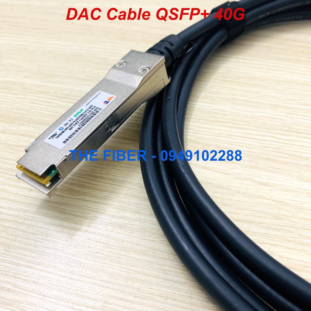 Dây quang DAC QSFP+-QSFP+ 40G đúc sẵn 02 đầu Module quang QSFP+ 40G - Dài 1M/3M/5M
