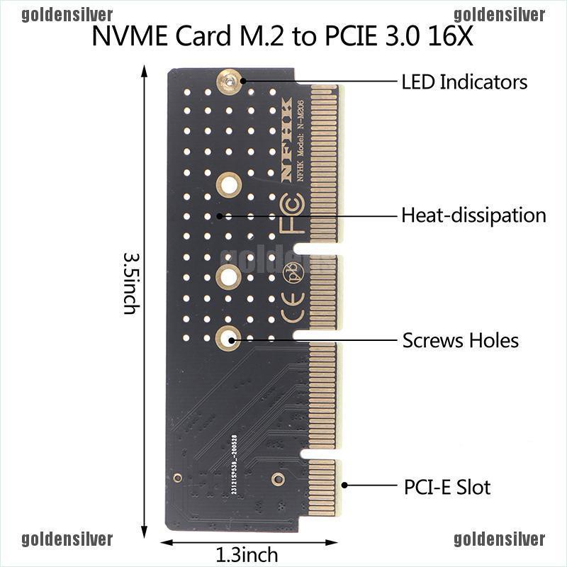 Card Chuyển Đổi M.2 Nvme Ssd Sang Pcie Card M2 Key M Driver Adapter X4X8 X 16