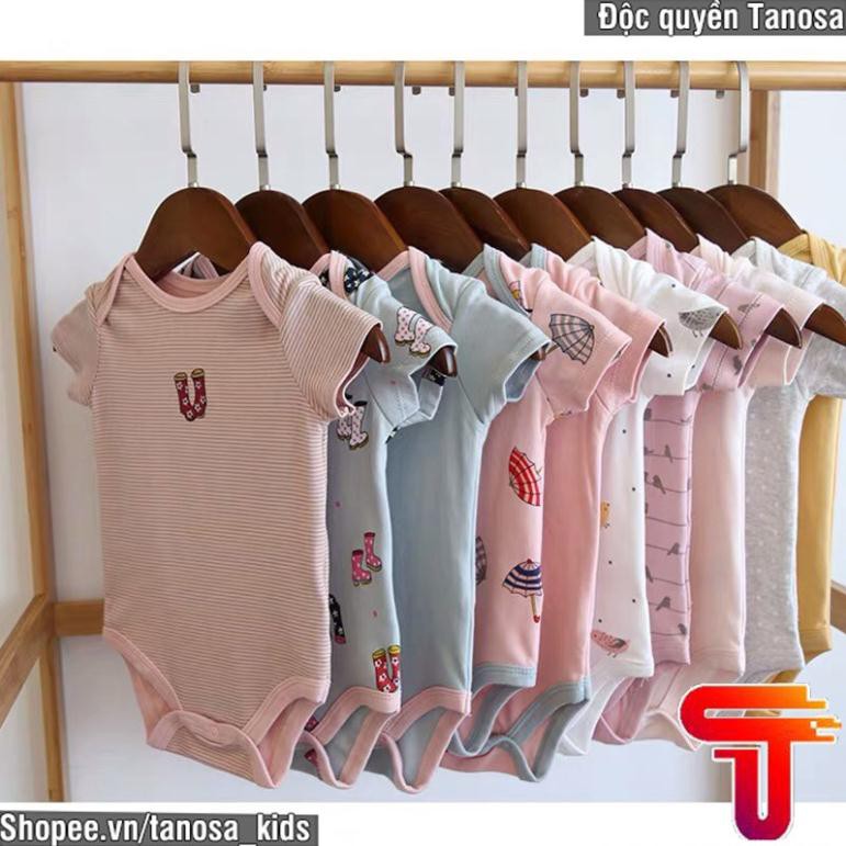 Bộ Bodysuit Cộc Tay Nhiều Họa Tiết Cho Bé Trai Và Bé Gái từ 0-12 tháng (3-12kg)